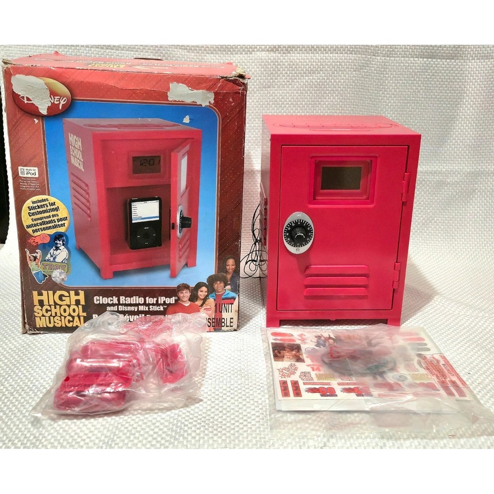 Vtg Disney High School Musical Locker Alarm Clock Radio iPod Dock HS300AI HSM